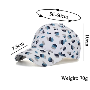 Detailed size specifications for the splash graffiti baseball cap with adjustable strap