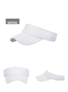 White open top sun visor hat featuring breathable mesh fabric and moisture-wicking technology
