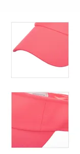Detailed close-up showing 100% polyester fabric and reinforced stitching on a visor hat