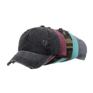 Casquettes de baseball vintage délavées en plusieurs couleurs avec effet usé et broderie