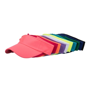 Colorful breathable mesh sun visors for golf and tennis in ten bright neon colors
