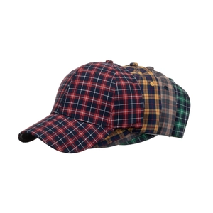 Classic plaid cotton baseball caps in multiple colors for outdoor sun protection