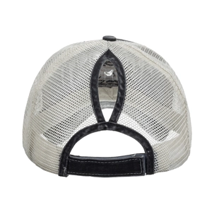 Classic dark grey washed cotton ponytail baseball cap with breathable mesh and adjustable strap