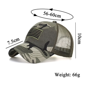 Guide des tailles de la casquette camouflage avec tour de tête 56-60 cm et filet aéré