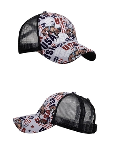 Double vue de casquette trucker USA avec imprimé cowboy western et maille arrière
