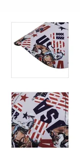 Détails affichant le motif du drapeau USA et l'imprimé cowboy sur cette casquette vintage