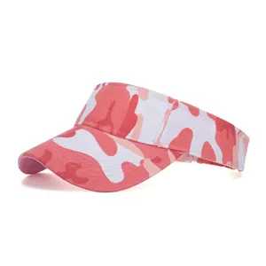 Unisex Camouflage Sun Visor Adjustable Cotton Empty Top Cap For Outdoor Golf Tennis Sports Running Men Women Visor Hat