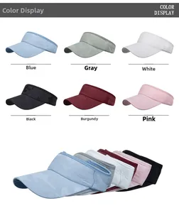 Color display of camouflage sun visors in blue, grey, white, black, red, and pink colors