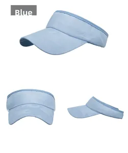 Detailed views of light blue camo sun visor hat showing different angles and jacquard texture