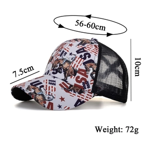 Casquette de baseball USA pour femme avec filet et motif cavalier, angle 45 degrés