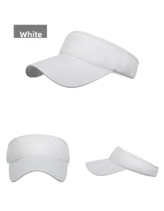 Three-angle view of white camouflage jacquard visor hat with breathable summer fabric