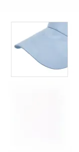 Detail of light blue camouflage sun visor showing breathable mesh fabric and texture