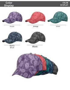 Outdoor unisex baseball caps showing five colors with vintage tulip floral print details