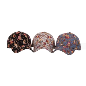 Dreierpack Baseballkappen mit Eulenprint in Schwarz, Grau und Blau für Damen und Herren