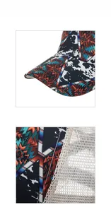 Detail display of geometric patterns and breathable white mesh on the baseball cap