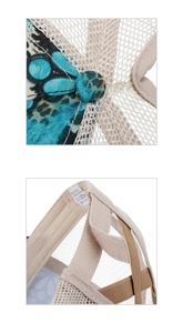 Detailansicht des Leopard-Baseball-Caps mit Knopf und verstellbarem Riemen hinten