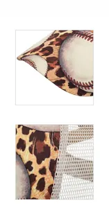 Detail of baseball leopard print cap showing breathable white mesh and fine stitching