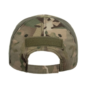 Tactical multicam camouflage baseball cap with adjustable strap and velcro back
