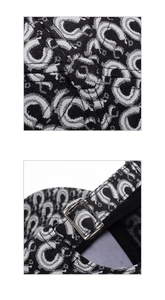 Detail der Baseballkappe mit Fischschuppen-Jacquard-Stoff und Metall-Verstellschnalle
