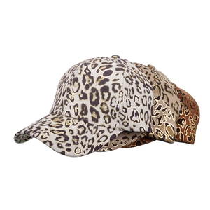 Fashionable baseball cap with gold foil leopard print available in three stylish colors