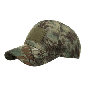 Tactical camouflage baseball cap in python pattern with front hook-and-loop patch panel