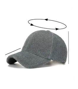 Thick dark gray faux mink baseball cap with 7.5cm brim and detailed texture view