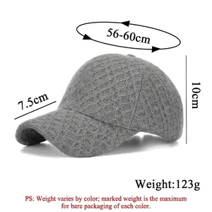 Thick knitted baseball cap in gray with measurements 56 to 60 centimeters