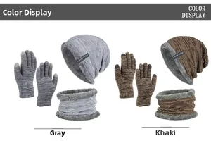 Winter-Thermo-Strickset mit dickem Fleecefutter und Details zur Zopfstrick-Texturierung