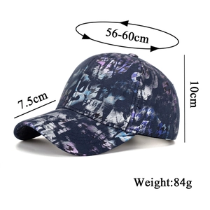 Holographic laser graffiti baseball cap in navy blue with 56-60cm adjustable size
