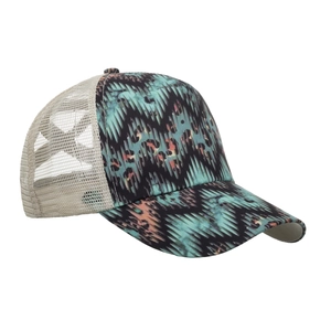 Cappellino trucker classico con motivo a onde, stampa leopardata e rete traspirante