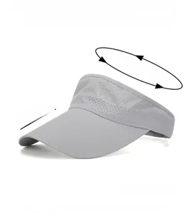 Grey quick-dry sun visor details with 10.5cm brim and mesh fabric for outdoor sports