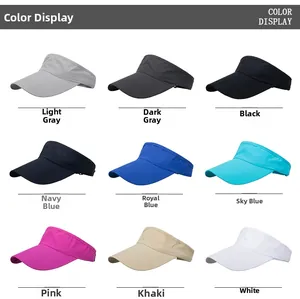 Multiple color options for sports sun visor hats with breathable mesh fabric