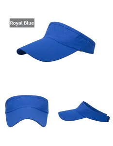 Detailed macro view of royal blue breathable mesh fabric on a sun visor cap