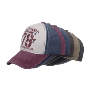 Vintage washed baseball cap with California 78 print in assorted retro colors