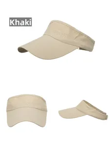 Detailed view of the breathable khaki sun visor mesh fabric from multiple angles