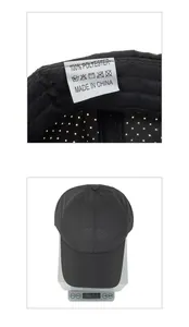 Detail of lightweight quick-dry polyester cap weighing 59.3g with breathable laser-cut holes