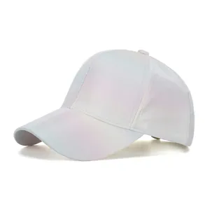 Casquette de Baseball Métallique Irisée Couleur Macaron Dégradé Onirique Chapeau de Soleil pour Femme Été Voyage Snapback