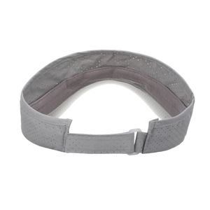 Gray quick-dry sports sun visor with breathable micro-holes and adjustable strap