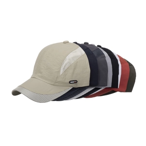 Outdoor quick-dry mesh baseball cap in 8 assorted colors with sports logo detail