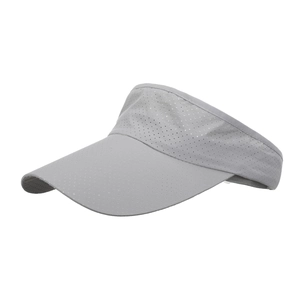 Light gray quick-dry sports visor with breathable mesh fabric for outdoor sun protection