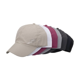 Quick-dry breathable baseball caps in six colors with side letter print and laser-cut holes