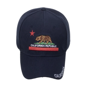 Navy blue California Republic baseball cap featuring embroidered bear and red star logo