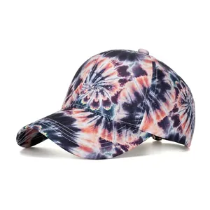 Casquette de Baseball Tie Dye Unisexe Mode Graffiti Couleur Dégradée Chapeau de Soleil Réglable Été Extérieur Hip Hop Snapback