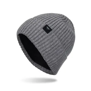 Warm Winter Knit Beanie Hat For Men Women Thick Fleece Lined Ribbed Cuffed Skull Cap Acrylic Soft Elastic Outdoor Winter Hat