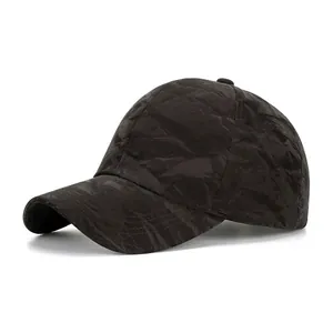 Unisex Polyester Crinkle Texture Baseball Cap Adjustable Solid Color Sun Protection Outdoor Casual Dad Hat For Men Women