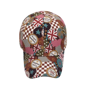 Graffiti honkbalpet met Union Jack vlag en vintage patchwork patroon ontwerp