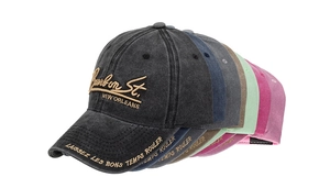Détails de broderie sur casquettes de baseball en coton délavé de plusieurs couleurs
