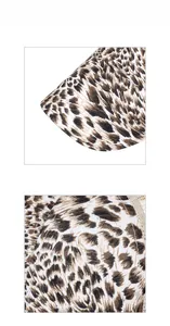 Close-up showing the precise stitching and breathable beige mesh detail of leopard print cap