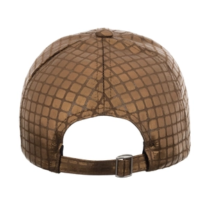 Vue arrière casquette baseball bronze texturée avec motif crocodile et sangle réglable
