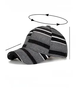 Tabella delle taglie dettagliata per cappello da baseball a righe in 100% poliestere